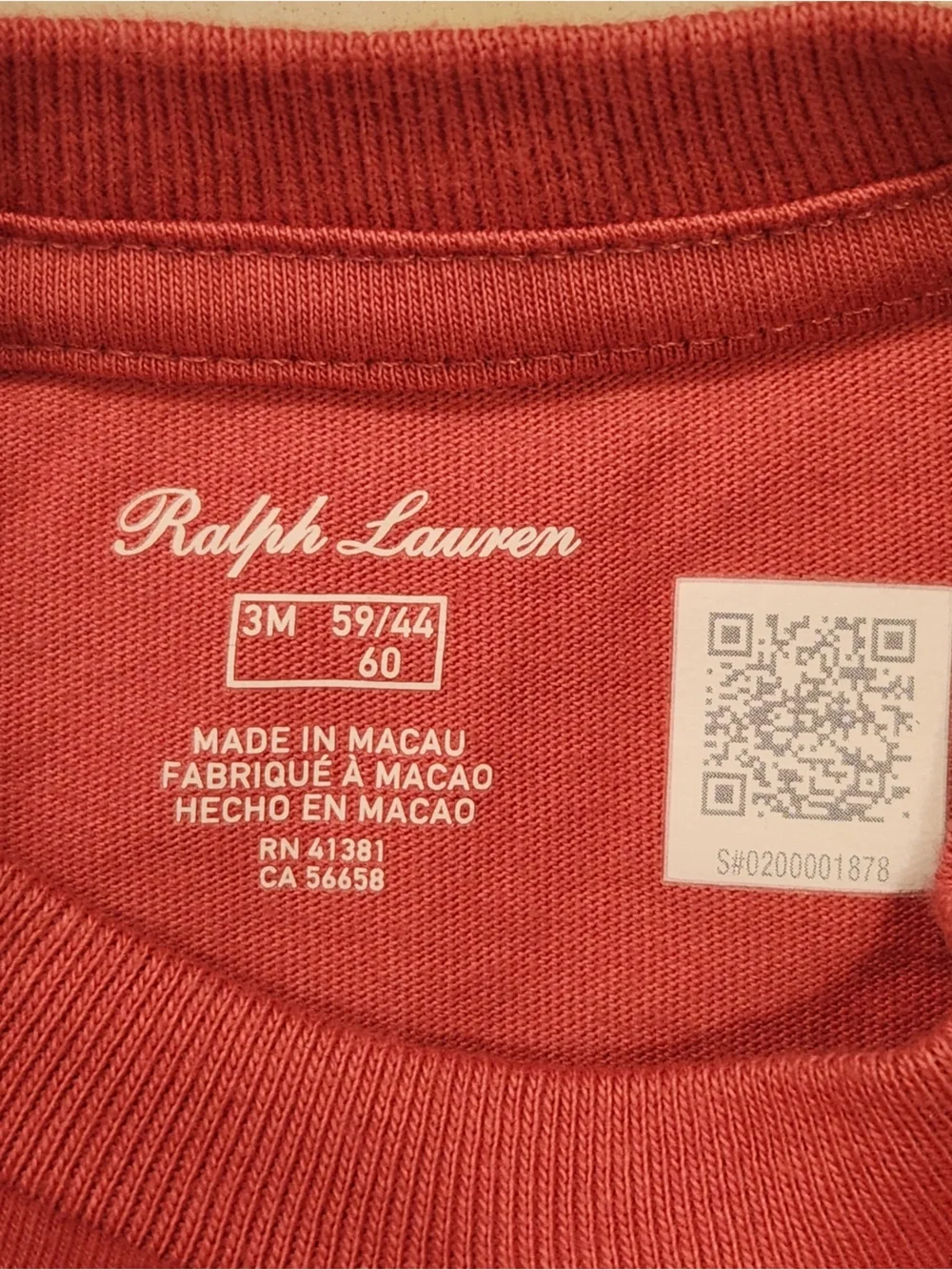 NWT Ralph Lauren Baby Girls Polo Bear Holding a Crab Tee in Nantucket Red Preppy
